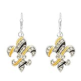 New Orleans Saints Inspired Black & Gold Fleur de Lis Earrings are Embellished with Crystal Rhinestones.WHO DAT!