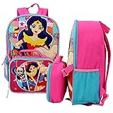 DC Comics Super Hero Girls Backpack with Lunch Bag - 16H