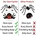 Begleri Halloween Decorations Giant Spider 4.1 ft with LED Eyes Spooky Sound Including 5 pcs Realistic Spider for Outdoor,Party,Bedroom Decor