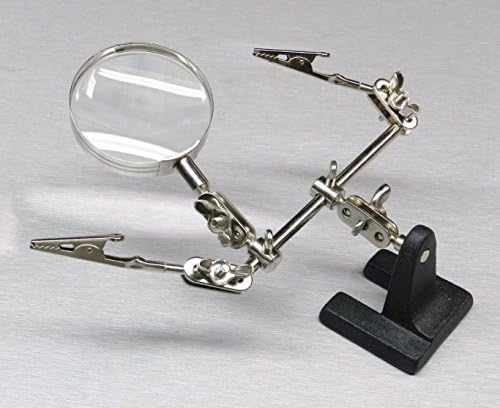 Helping hand magnifier 4x with 2 alligator clamps soldering kit 3rd hand jewelry