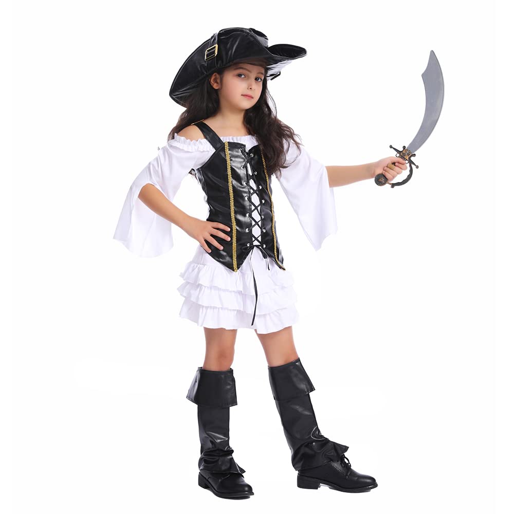 Photo 1 of PGOND Cute Pirate Girls Halloween Dress up Costume (M-7-9Y)