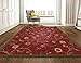 Machine Washable Floral Leaves Design Non-Slip Rubberback 8x10 Traditional Area Rug for Living Room, Bedroom, Kitchen, 7'10