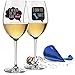 Funny Glass Drink Markers - 18 Static Clings Reusable Stickers - For Wine Tasting Party, Gift and Favors