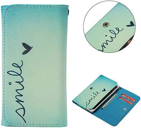 Cell Phone Flip Case for Wiko Getaway 5" and More, Tenplus Universal Folio Case Cover PU Leather Skin Protective Wallet Clutch Bag with Card Slots (Smile)