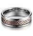 Tungary 8mm Mens Womens Tungsten Rings Wedding Engagement Band Dragon Rose-Gold Beveled Edge Size 5-14