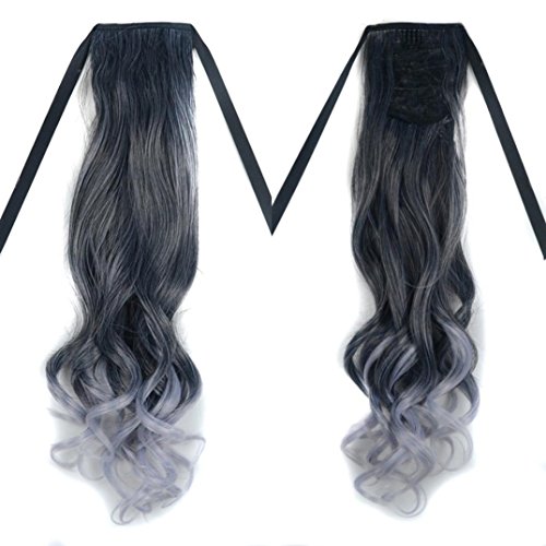 Wig DZT1968 Personality Fashion Trend Grandmother Gray Long Curly Hair Bundle False Wig