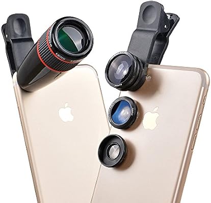 Lens Attachments Electronics Camkix Deluxe Universal 5in1 Camera Lens Kit For Smartphone Fish Eye 2in1 Macro And Wide Angle Case With Carabiner And Cleaning Cloth Cpl And 2x Tele Lens Universal Clip