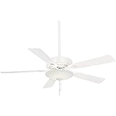 Minka-Aire F656L-WH Contractor Uni-Pack 52 Inch LED Pull Chain Ceiling Fan in White Finish