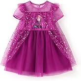 Disney Frozen Elsa Minnie Princess Winnie Girl Dress Ruffle Short Sleeve Tulle Skirt Summer Clothes Kids Outfit Baby/Toddler