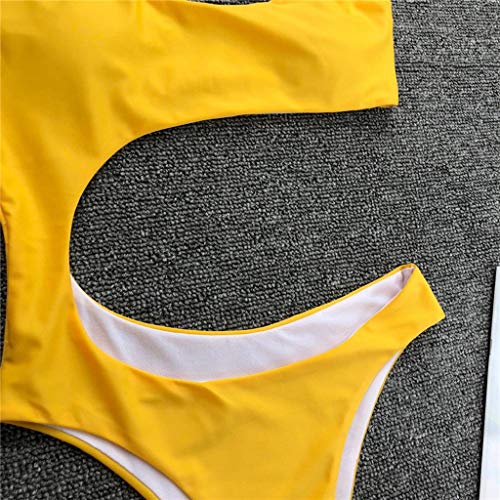 image for Masun Ladies Sexy Pure Color Navel Exposed Jumpsuit Beach Swimsuit Wom