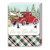 Punch Studio Red Truck Christmas Pocket Notepad