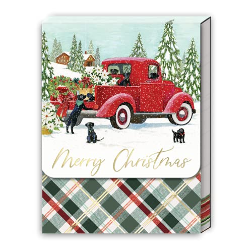 Punch Studio Red Truck Christmas Pocket Notepad
