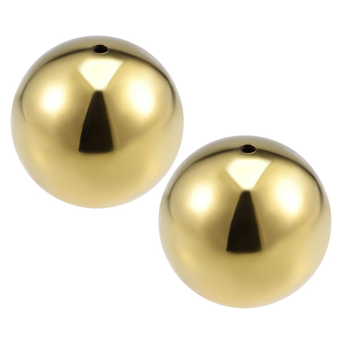 sourcing map 50mm Dia 201 Stainless Steel Hollow Cap Ball Spheres for Handrail Stair Newel Post Gold Tone 2pcs