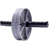 Ab Exercise Roller with Comfortable Handle, Training Workout Equipment for Gym Body Fitness &amp; Strength, Achieve Toned Core Muscles, Gray