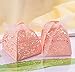 50pcs Party Wedding Favor Candy Box With Ribbon Laser Cut Rose Flower Chocolate Gift Boxes Bonbonniere for Birthday Bridal Shower Valentine’s Day Christmas Decoration (Pink)