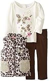 Young Hearts Baby Girls' 3 Piece Love Leopard Vest And Pant Set