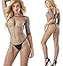 Vorifun Women's Sexy Bodystocking Strap Bodysuits Thigh Lingerie Fishnet(Black) (Black 8)