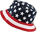 KBM-021 NAV Flag Patriotic Stars and Stripes Floral Galaxy Leaf Aztec Tropical Print Bucket Hat Summer Boonie Cap