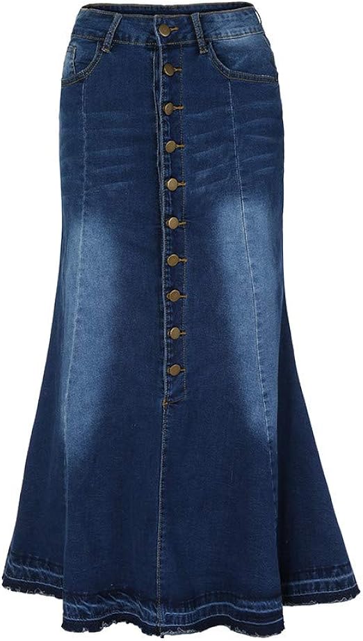 denim maxi skirt amazon