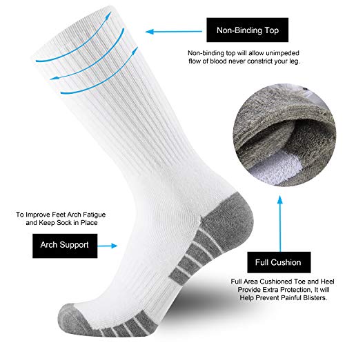 ONKE Cotton Cushion Crew Socks for Men Athletic All Season Heavy Duty