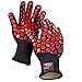 J H Heat Resistant Oven Glove:EN407 Certified 932 °F, 2 Layers Silicone Coating, Oven Mitts for Cooking, Kitchen, Camping, Fireplace, Grilling, 1 Pair