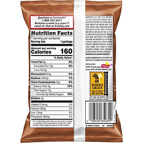 Grandma's Mini Whole Grain Chocolate Chip Cookies, 1.22 Ounce (Pack of 80)