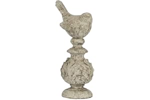A & B HOME A&B Home 10.8" H Weathered White Cement Vintage Indoor/Outdoor Danna Finial Bird Accent