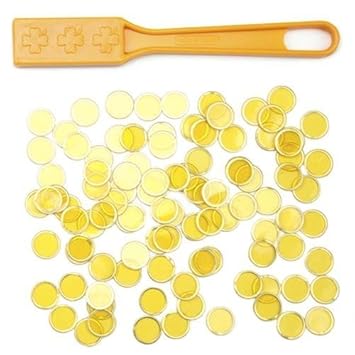 Bry Belly GBIN-504 Yellow Magnetic Bingo Wand with 100 Metallic Bingo Chips