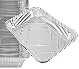 15 Pack - Aluminum Pans, Durable Chafing Pans, Half Size Roasting Pans - Disposable Aluminum Foil Steam Table Deep Pans, Buffet Pans Size - 10