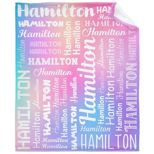 Custom Name Throw Blanket Name Personalized Blanket Gift for Boys Girls Kids Soft Cozy Blanket for Bed Couch Sofa Chairs—All Season 30''x40'' for Baby/Pets