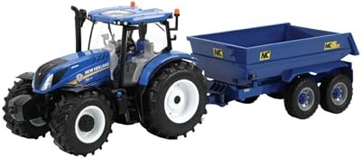 Britains New Holland T6 Tractor Trailer Playset 1:32 Scale Farm Toy Age 3+