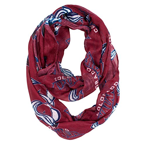 NHL Colorado Avalanche Sheer Infinity Scarf, One Size, Red