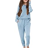 Apbondy Girls Pullover Sweatsuit Casual Sweatpants Loungewear Set Relaxed Tracksuit Workout Sets