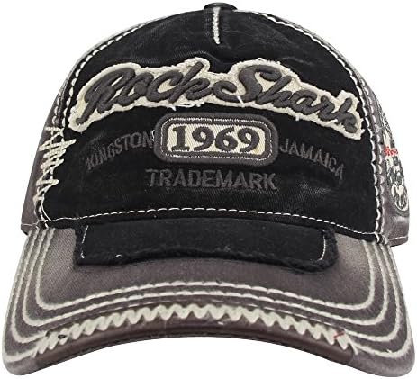 Minakolife Men Rock Shark Kingston 1969 Jamaica Distressed Vintage Baseball Cap