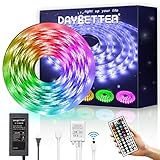 LED Light Strip Kit RGB LED Strip Waterproof SMD 5050 RGB 16.4Ft/5M 300 LEDs with 44Key Remote Controller and Power Supply for Holiday Party Home Garden Decoration Kicthen Bedroom Sitting Room