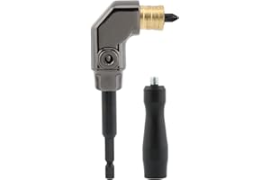 QKDS Durable Right Angle Drill Attachment, Detachable 90 Degree Screwdriver Right Angle Drill Attachment DIY Socket Adapter For Use with Cordless Drill and Impact Driver