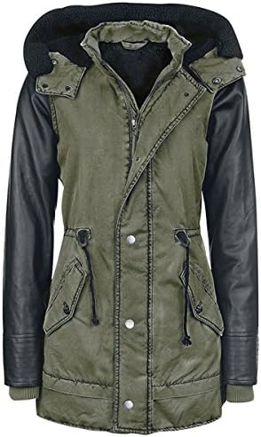 Dressation Women's Hooded Thicken Winter Parka Jacket Coat with Lining Fleece,Small,Green