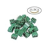 Teenitor Top Quality 25 Pcs 3 Pin 5.08mm Pitch PCB Mount Screw Terminal Block AC 250V 8A