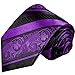 JUSTSWAG PDTXCLS SPPRANDOM TANGDIAABBCC Purple and Black Silk Tie and Pocket Square Paul Malone Red Line