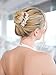 Mariell Brushed Silver Handmade Austrian Crystal & White Pearl Wedding Comb - Luxe Bridal Hair Accessory