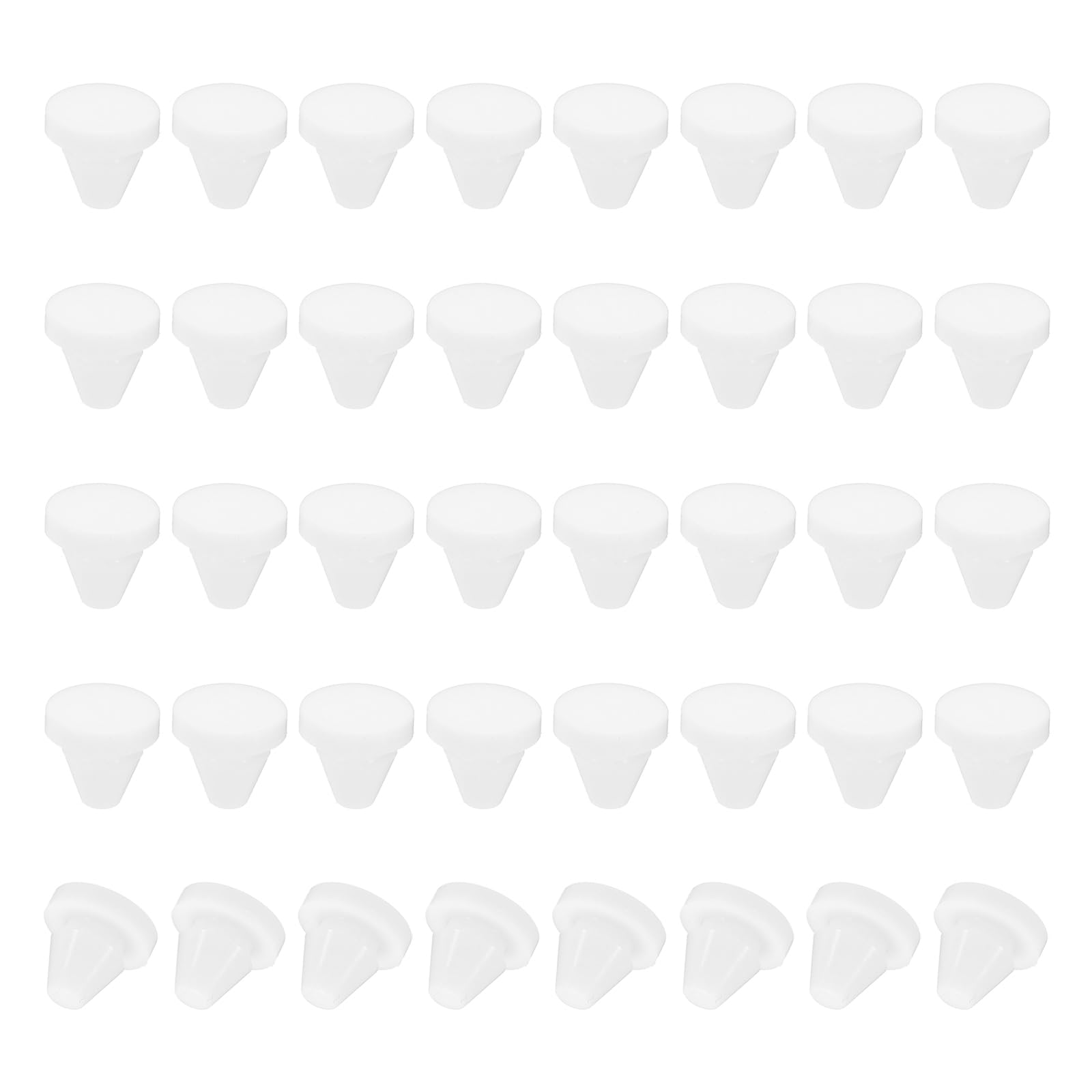 PATIKIL 6mm Diameter Silicone Hole Plug, 40 Pcs Round Snap in Type Locking Furniture Button Protective Cover Cap Head Fit for 6-7mm Hole for Seal Bulkhead Cylinder Hole, White