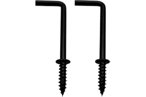 IDEALSV 2 Inch 1 Shape Screw Hooks L Shape Hook 7 Shape Screw in Hooks Black 20 Pcs