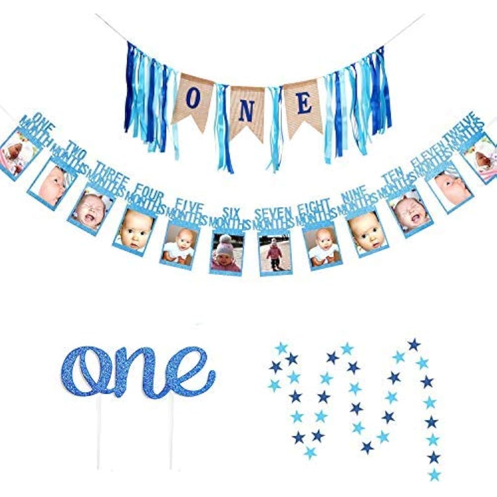 1st Birthday Banners Boy Banner Goodyh Baby First Decorations