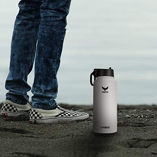 image for Vmini Water Bottle with New Wide Handle Straw Lid, Wide Mouth Vacuum I