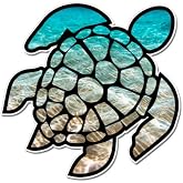 Sea Turtle Beach Ocean Cute - Vinyl Sticker Waterproof Decal