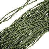 Silk Fabric String, 2mm Diameter, 42 Inches Long, 1 Strand, Dark Sage Green