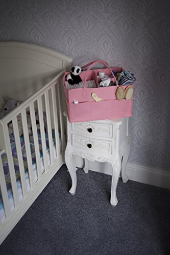Little Tinkers World Baby Diaper Caddy & Extra Large Organizer for Diapers, Wipes & Nursery Storage Bin – Pink - Thumbnail 7