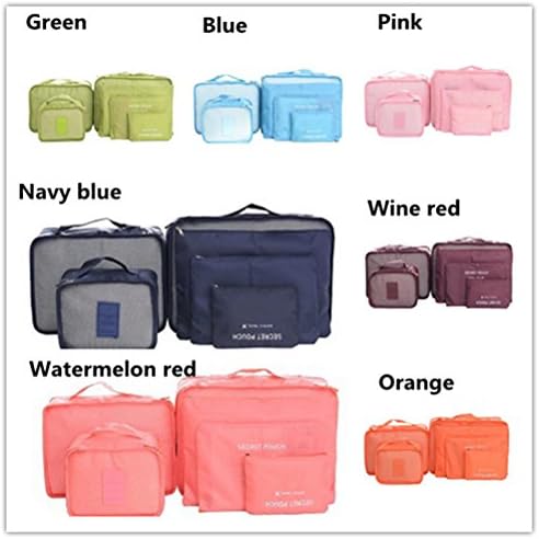 Hugesaving 6pcs Travel Organizers Packing Cubes Pouches Travel Storage Bag