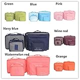Hugesaving 6pcs Travel Organizers Packing Cubes Pouches Travel Storage Bag