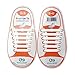 Homeout 1 Set(12pcs) No Tie Silicon Shoelaces - Colorful (White, 12pcs/Kids)